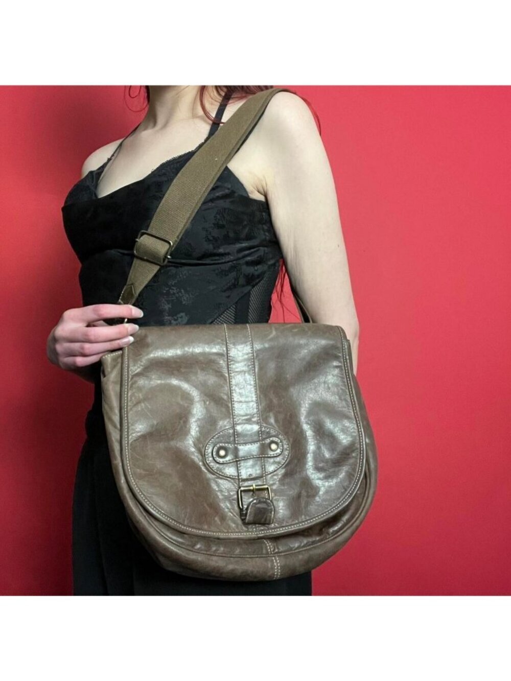 Vackroy / Brown genuine leather satchel purse 🤎🤎​​